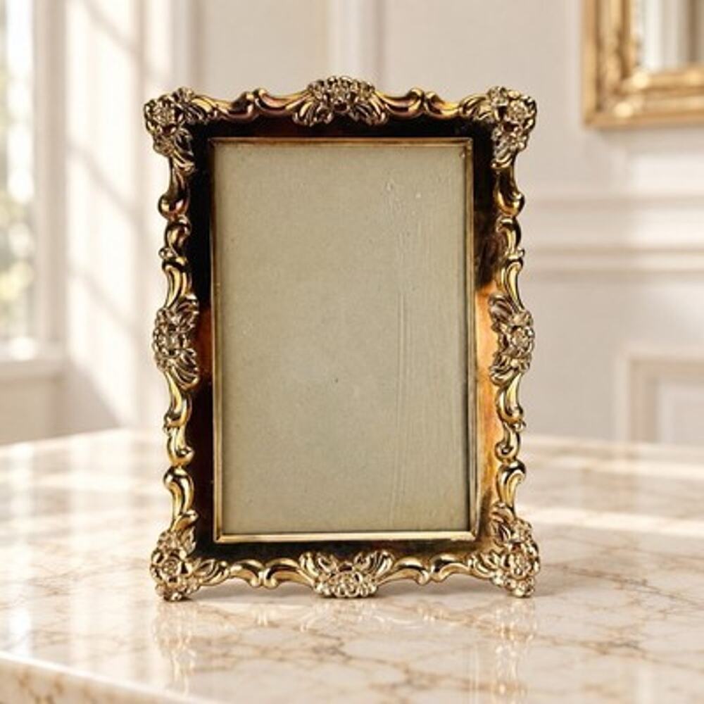 Vintage Oneida Ltd Gold Tone Floral Picture Frame 5x7 Hollywood Regency